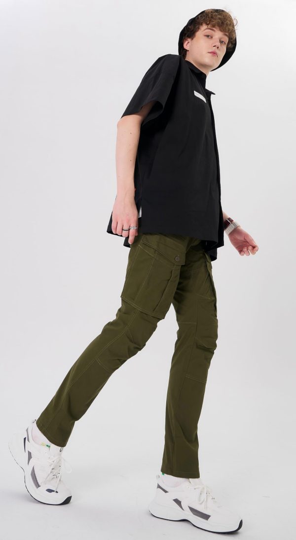 61b12IrpDrL.jpg Men's Cargo Pants Slim Fit with Articulated Knees
