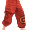 Harem Pants for Men & Women, Cotton Baggy Trousers, Adjustable Length, Drawstring Waist, 2 Pockets, One Size