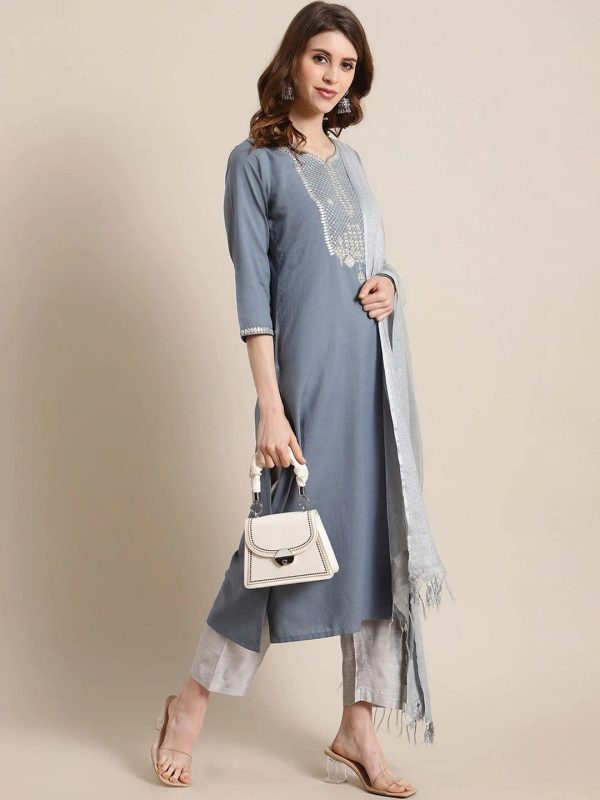 61gj4qgYpWL.jpg kurti set for women with dupatta party wear indian style kurta set for women