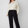 High Waist Solid Tapered Trousers with Belt Curve & Plus