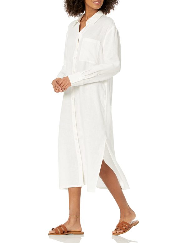 Women's Fiona Relaxed Linen Midi Shirt Dress