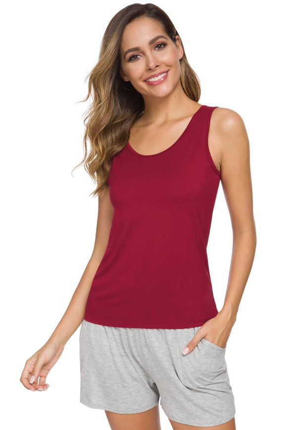 61mX8n8q-oL.jpg Basic Tank Tops for Women Undershirts Tanks Top Lightweight Camis Tank Tops 4-Pack
