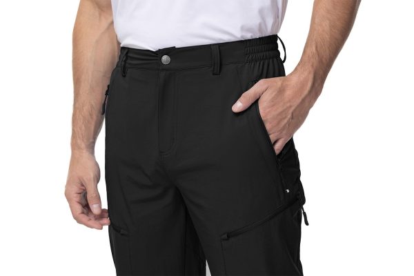Men's Cargo Hiking Pants Lightweight 5 Zipper Pockets Stretch Quick Dry Camping Fishing Travel Pants