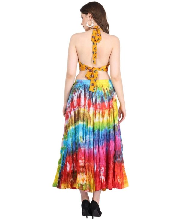 61pFOctehQL.jpg Women's 25 Yard Casual High Waist Long Maxi Skirt with Elastic Waistband Flared Cotton Skirts for Women