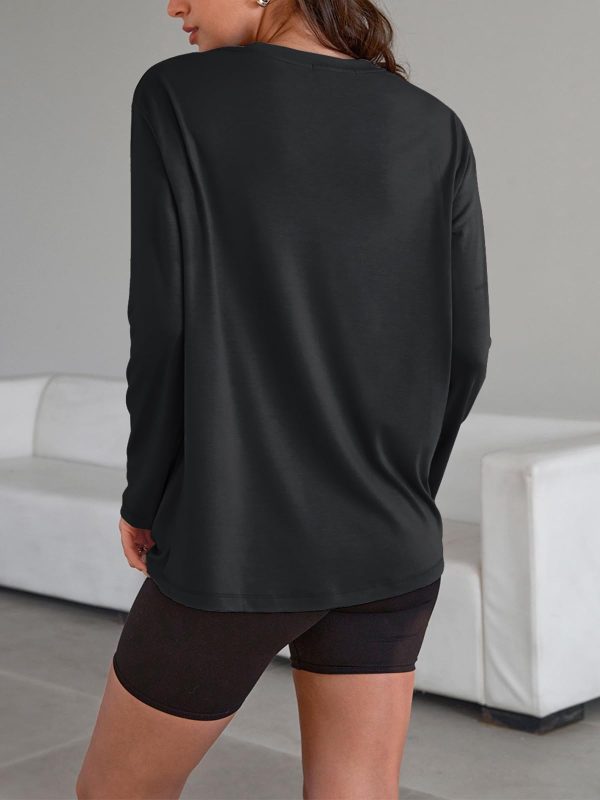 Womens Oversized Long Sleeve T Shirts 2025 Basic Crewneck Tee Fall Tops Casual Workout Y2K Clothes