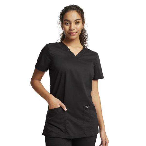 61t7-K9juoL.jpg Medical Women's Scrub Top V-Neck with 3 Pockets & Soft Fabric WW620