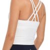 Longline Zeal Bras Medium Impact Wirefree Sports Bras Workout Tank Tops with Removable Pads, A-D Cups