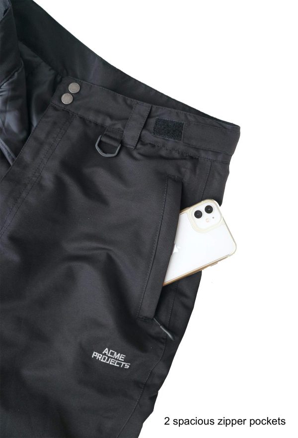 710JdfKtXuL.jpg Insulated Snow Pants Zipper Pockets Skiing Snowboarding 100% Waterproof Breathable Taped Seam 10000mm/3000gm