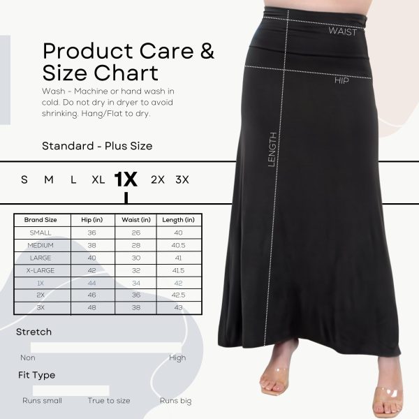 710qBCk30-L.jpg High Waisted Maxi Skirts for Women - Standard & Plus Size Ankle Length Skirt - Formal & Casual Long Skirt for Women