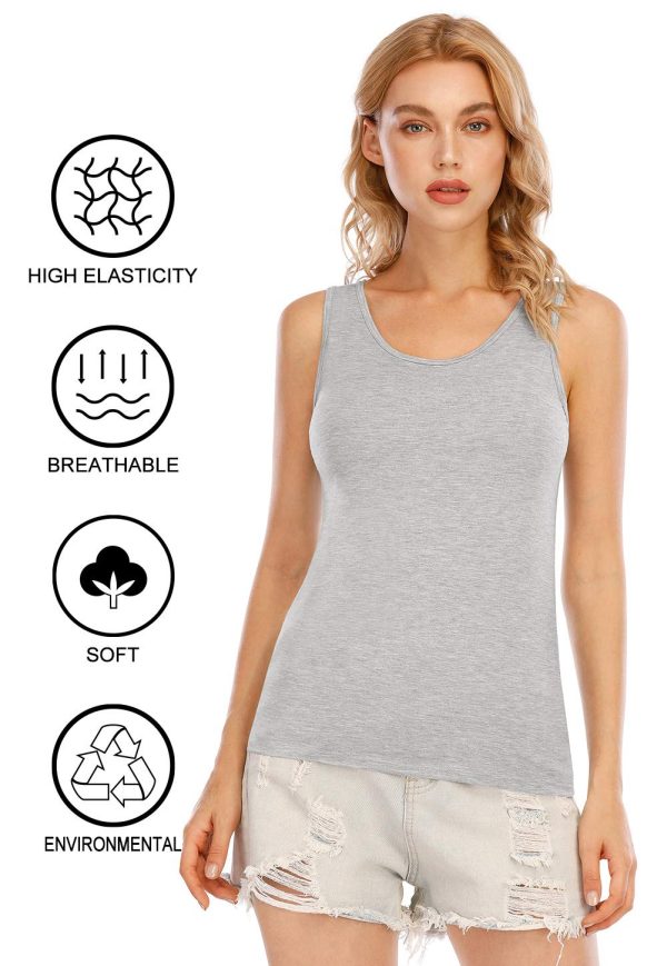 7121eSj7rPL.jpg Basic Tank Tops for Women Undershirts Tanks Top Lightweight Camis Tank Tops 4-Pack