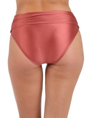 Women's Mid-Waist Twist Front Swimsuit Bottom