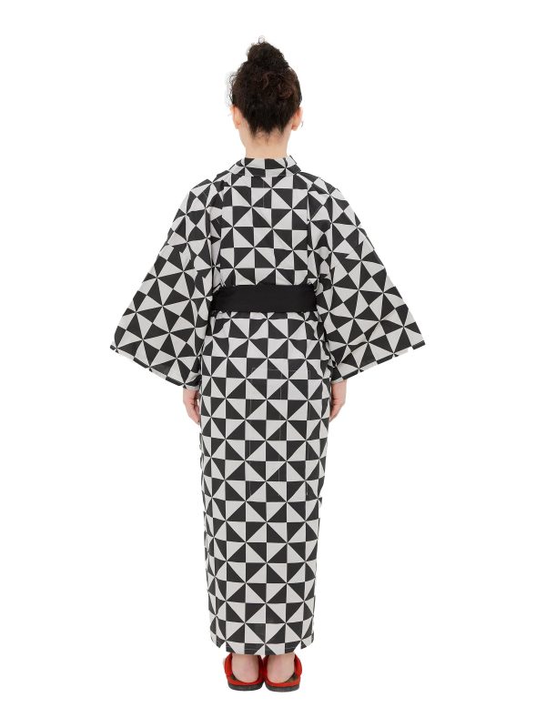 Womens Uroko Yukata, Lightweight Summer Robe, 100% Cotton, Made in Japan