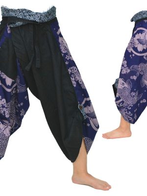 Yoga Ninja Harem Samurai Pants Women Men, Japanese Style wrap Trousers, one Size