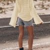 Womens Sweaters Lightweight Casual Long Sleeve Loose Crochet Hollow Out Knit Pullover Tops Clothing