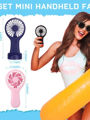 36 Pack Mini Powerful Handheld Fan Bulk 3 Speed USB Rechargeable Small Desk Fan Summer Gift for Wedding Beach Outdoor Women