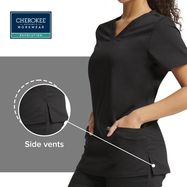 71DmqrkpUOL.jpg Medical Women's Scrub Top V-Neck with 3 Pockets & Soft Fabric WW620