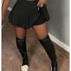 Women's Skirt Sets 2 Piece Outfits Long Sleeve Crop Top with Pleated Mini Skirt Set Party Outfits for Women