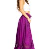 Ivy Second Women's Maxi Boho Elastic Waist Embroidered A Line Long Skirt