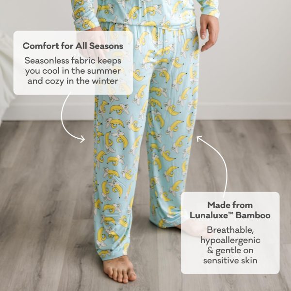 Men's Pajama Pants, Viscose Derived from Bamboo Sleep Bottoms, Lounge Pants w/Pockets, Soft PJs