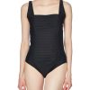 Women's Full Coverage Pleated Panel One Piece Swimsuit