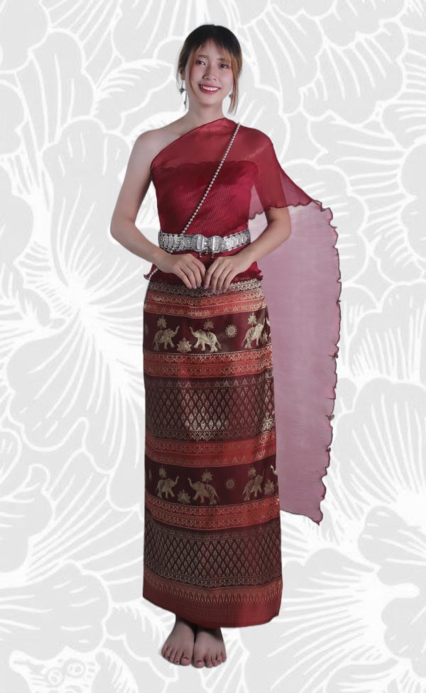 71IblDukgqL.jpg Brand Traditional Thailand Luxurious Silk Wrap Skirt Thai Formal Sarong