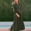 Women Flowy Maxi Dresses Casual V Neck Smocked Tiered Babydoll Sundress Beach Long Skirt with Pockets