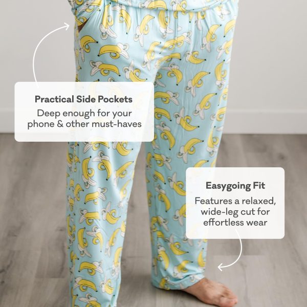 Men's Pajama Pants, Viscose Derived from Bamboo Sleep Bottoms, Lounge Pants w/Pockets, Soft PJs