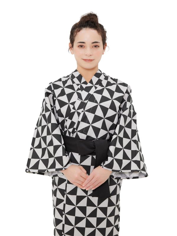 Womens Uroko Yukata, Lightweight Summer Robe, 100% Cotton, Made in Japan