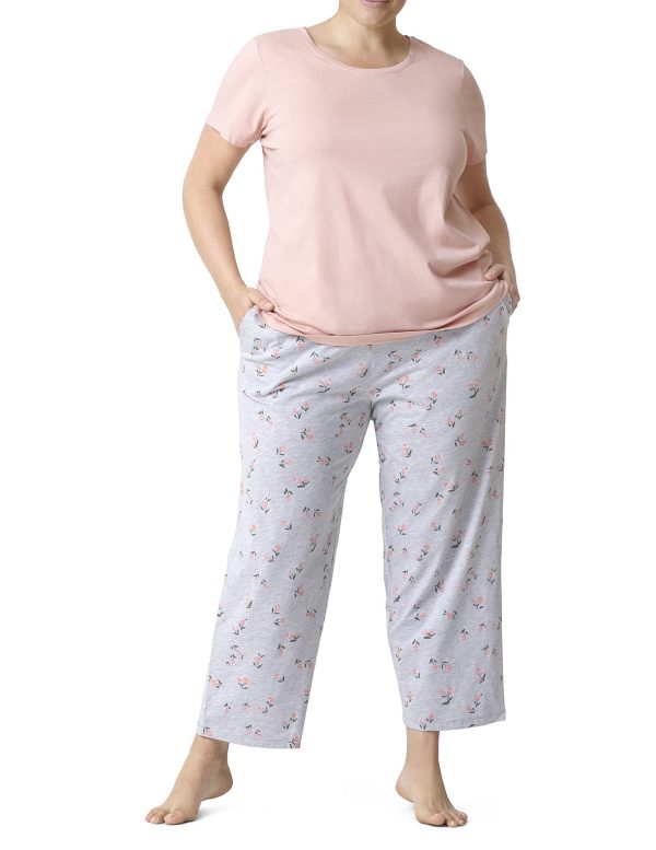 Women's SleepWell Short Sleeve Tee and Skimmer Pajama Set - Stay Cool and Cozy with Temp Tech