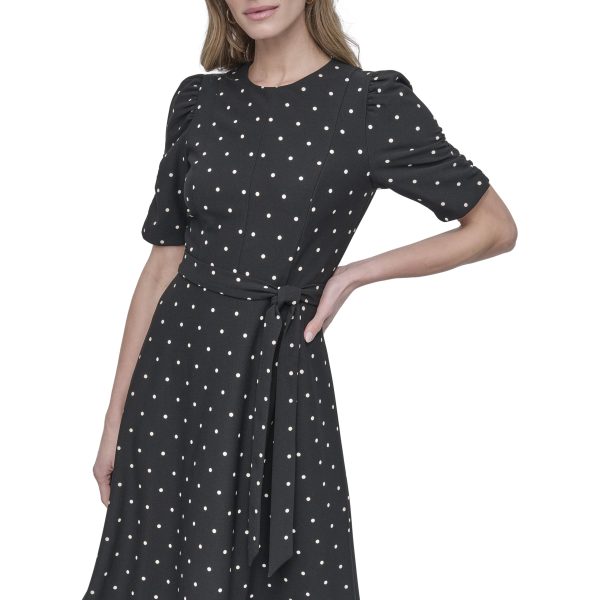 womens Jewel Neck Scuba Crepe Dress