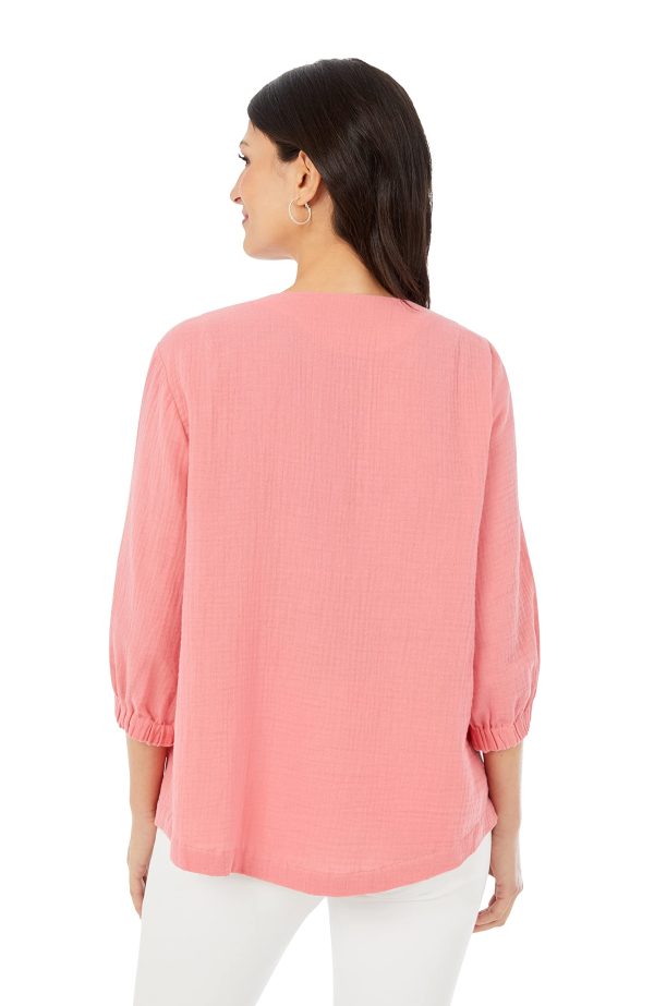 71WZYQhi-3L.jpg Women's Evie 3/4 Sleeve Gauze Blouse