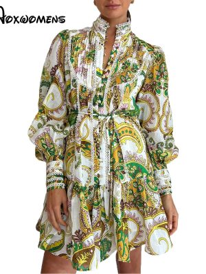 Ruffle Sleeve Tunic Midi Dress Flowy Shift Sundress Sweet Babydoll Button Down Swing Skirt