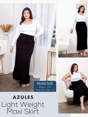 High Waisted Maxi Skirts for Women - Standard & Plus Size Ankle Length Skirt - Formal & Casual Long Skirt for Women