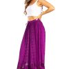 Ivy Second Women's Maxi Boho Elastic Waist Embroidered A Line Long Skirt