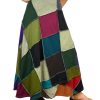 Women's 2025 Spring Distressed Boho Gypsy Hippie Patched Skirt - Adjustable Wrapper Long Skirts for Women