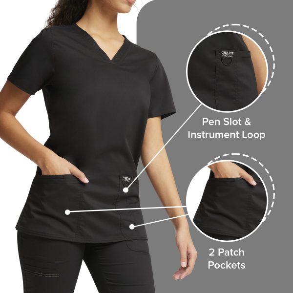 71fHlxJTCJL.jpg Medical Women's Scrub Top V-Neck with 3 Pockets & Soft Fabric WW620