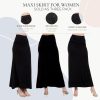 High Waisted Maxi Skirts for Women - Standard & Plus Size Ankle Length Skirt - Formal & Casual Long Skirt for Women