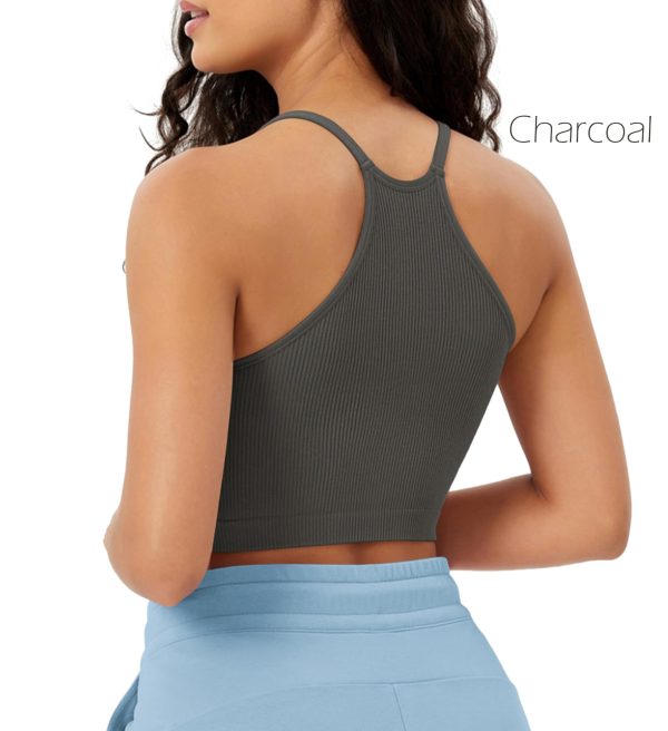 Women's Crop 3-Pack Seamless Rib-Knit Camisole Crop Tank Tops