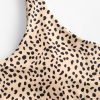 Women's Front Knot Bikini Tops Crop Tankini Top Scoop Neck Padded Bathing Suit Tops