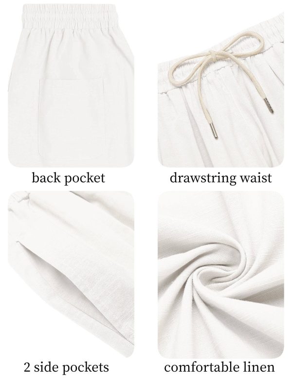 71kH6UjqZ9L.jpg Men's Cotton Linen Harem Pants Drawstring Casual Cropped Trousers Lightweight Loose Beach Yoga Pants with Pockets