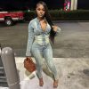 Women's Two Piece Set Denim Outfits Long Sleeve Zip Up Cropped Jean Jacket Bodycon Pants Fall Y2K Outfits Tracksuit