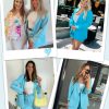 Women's 2 Piece Open Front Long Sleeve Blazer and Solid Short Pants Suit Sets