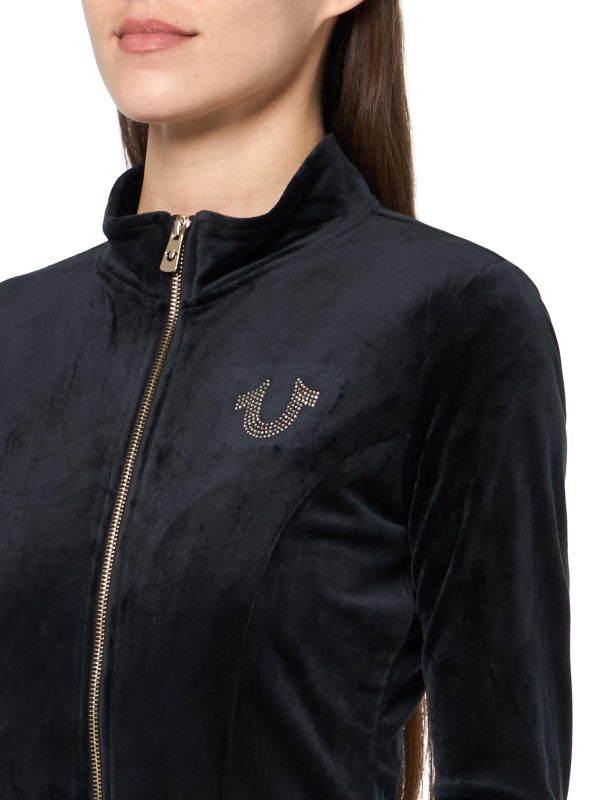 71oR608QMBL.jpg Women's Crystal TR Velour Track Jckt