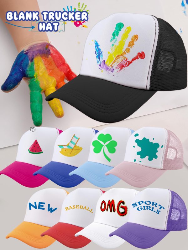 40 Pack Adult DIY Sublimation Trucker Caps Adjustable Mesh Baseball Cap Blank Trucker Hats Bulk for Summer Outdoor