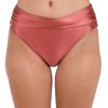 Women's Mid-Waist Twist Front Swimsuit Bottom