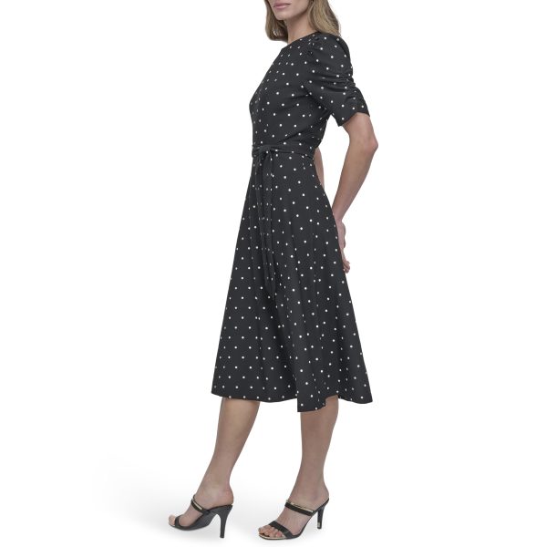 womens Jewel Neck Scuba Crepe Dress