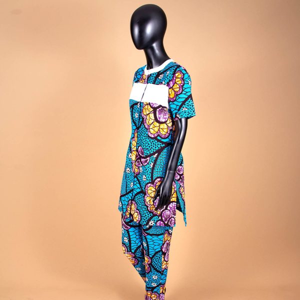 71xK9pXE28L.jpg African Clothing for Women Short Sleeve Shirt and Print Pants 2 Piece Set Tracksuit Plus Size Dashiki Casual Outfit