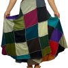Women's 2025 Spring Distressed Boho Gypsy Hippie Patched Skirt - Adjustable Wrapper Long Skirts for Women