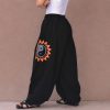 Baggy Yoga Harem Pants Men Women Casual Lounge Trousers 2 Big Pockets, One Size, Elastic Waist