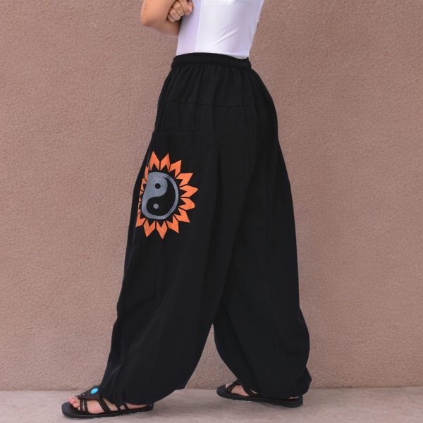 812kGlTPDUL.jpg Baggy Yoga Harem Pants Men Women Casual Lounge Trousers 2 Big Pockets, One Size, Elastic Waist
